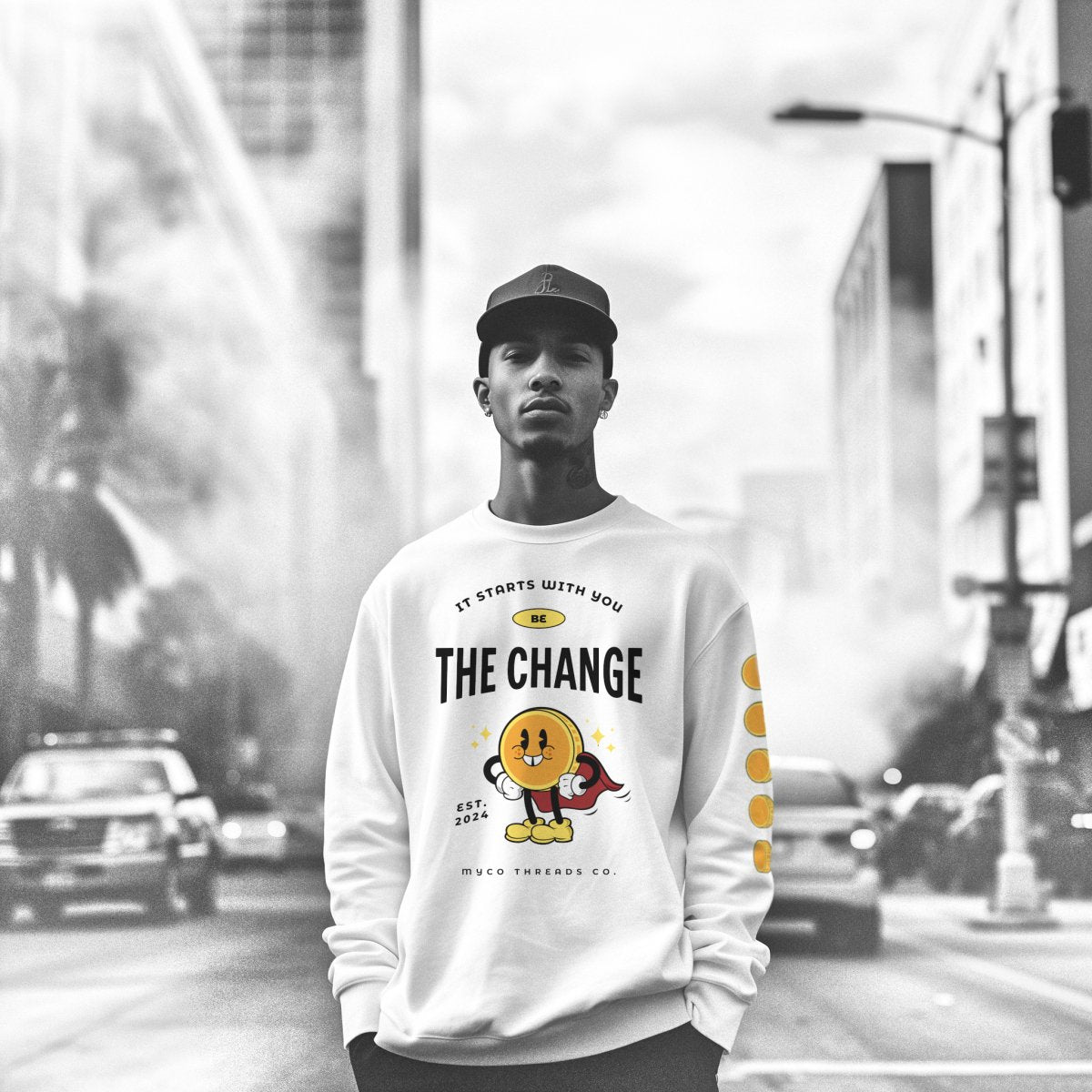 'Be The Change' Crewneck - Myco Threads